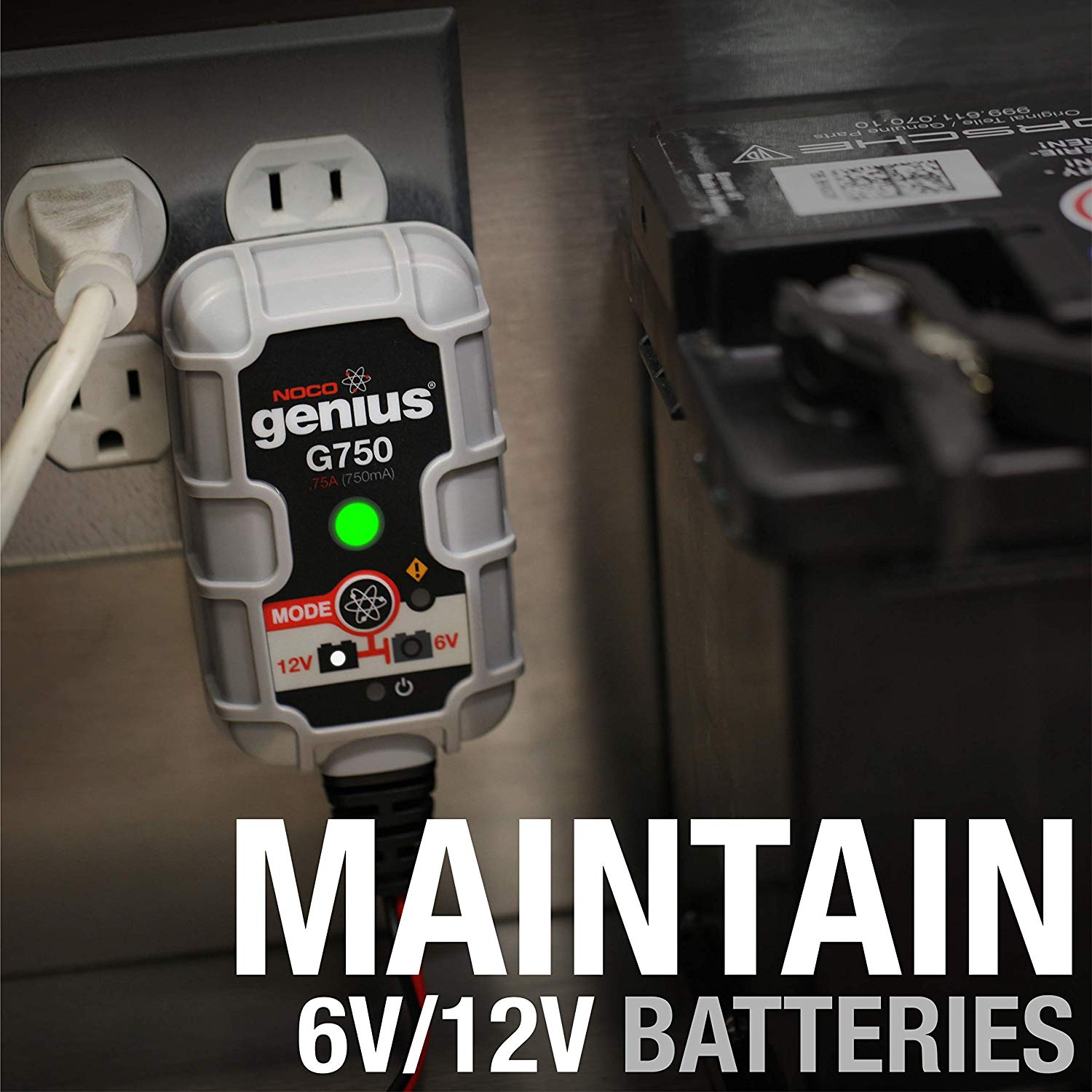 thumbnail image 2 of NOCO Genius G750 6V/12V .75 Amp Battery Charger And Maintainer - Only... 2 of 14