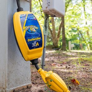 Camco Power Grip Camper/RV 30-Amp Voltage Protector | Features Integrated Surge Protection of Up to 2,800 Joules & Diagnostic LEDs Indicate Wiring Faults (55301)