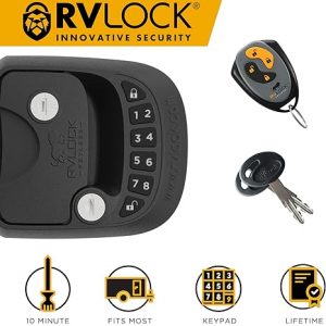 RVLock Compact and Key Fob Keyless Entry Keypad, RV/5th Wheel Lock Accessories