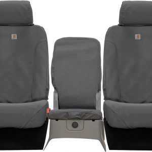 Covercraft Carhartt SeatSaver Front Row Custom Fit Seat Cover for Select Chevrolet/GMC Models – Duck Weave (Gravel) – SSC3458CAGY
