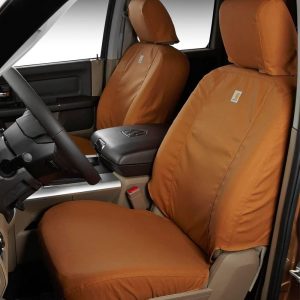 Covercraft Carhartt SeatSaver Custom Seat Covers | SSC2412CABN | 1st Row Bucket Seats | Compatible with Select Ford F-150/F-250/F-350 Models, Brown