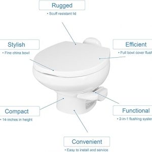 Aqua Magic Style II RV Toilet with Hand Sprayer / Low Profile / White – Thetford 42061