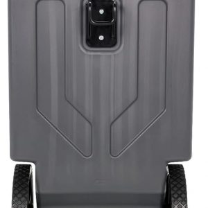 Camco Rhino 21-Gallon Portable Camper/RV Tote Tank | Large Heavy-Duty No-Flat Wheels & Low Drain Hole | Includes Removable Steel Tow Adapter, 3’ RV Sewer Hose & More RV Accessories (39002), gray