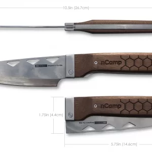 Elite Chef-style Food Prep Knife (Damascus blade/walnut handle) with Leather Case – NAC01CKUS